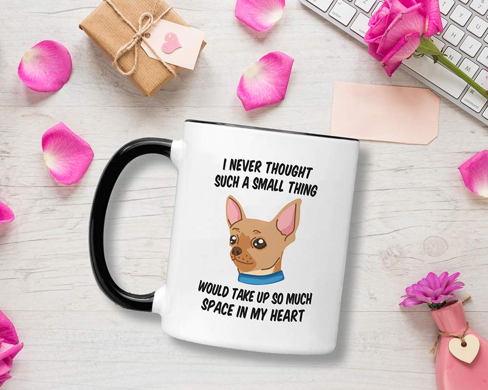 Casitika Chihuahua Gifts. 11 oz Chiuaua Coffee Mug. Gift Idea for Women or Men who Love their Dog. I Never Thought a Small Thing