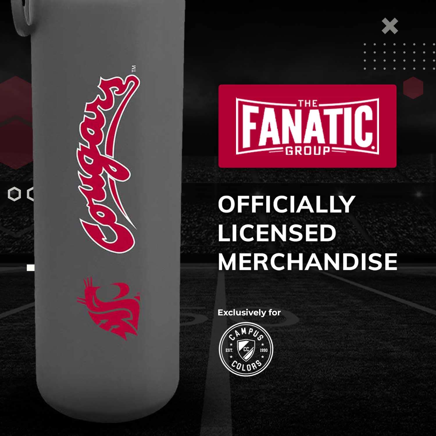 Campus Colors Ncaa Stainless Steel Water Bottle - Twist On Cap - 24 Oz - Carry Clip - Keeps Your Drinks Hot Or Cold For Hours (W