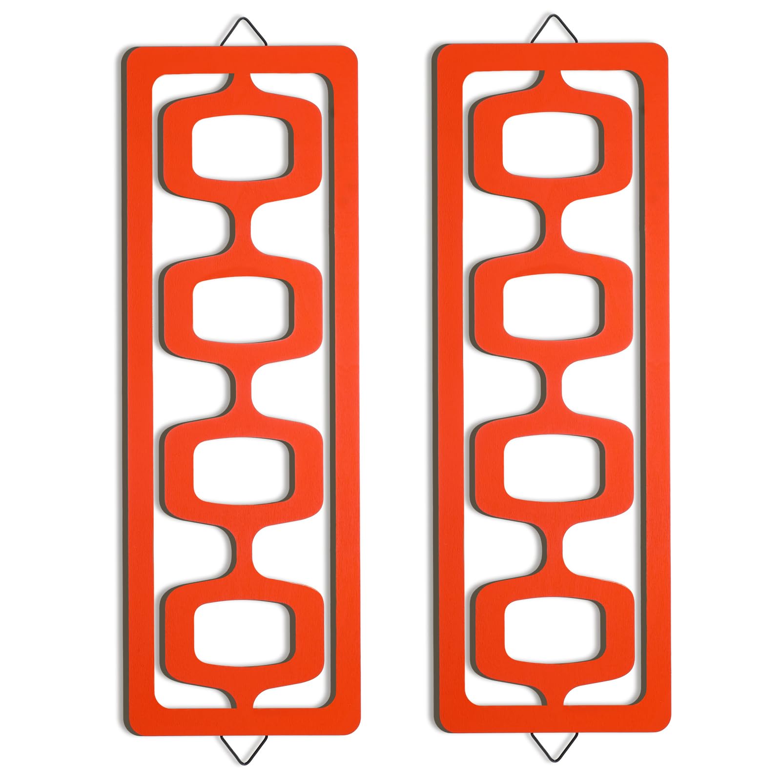 CroBlissful 2 Pcs Mid Century Wall Decor Wood Mid Century Modern Elegance Wall Accents Abstract Wall Decor Geometric Panels for 