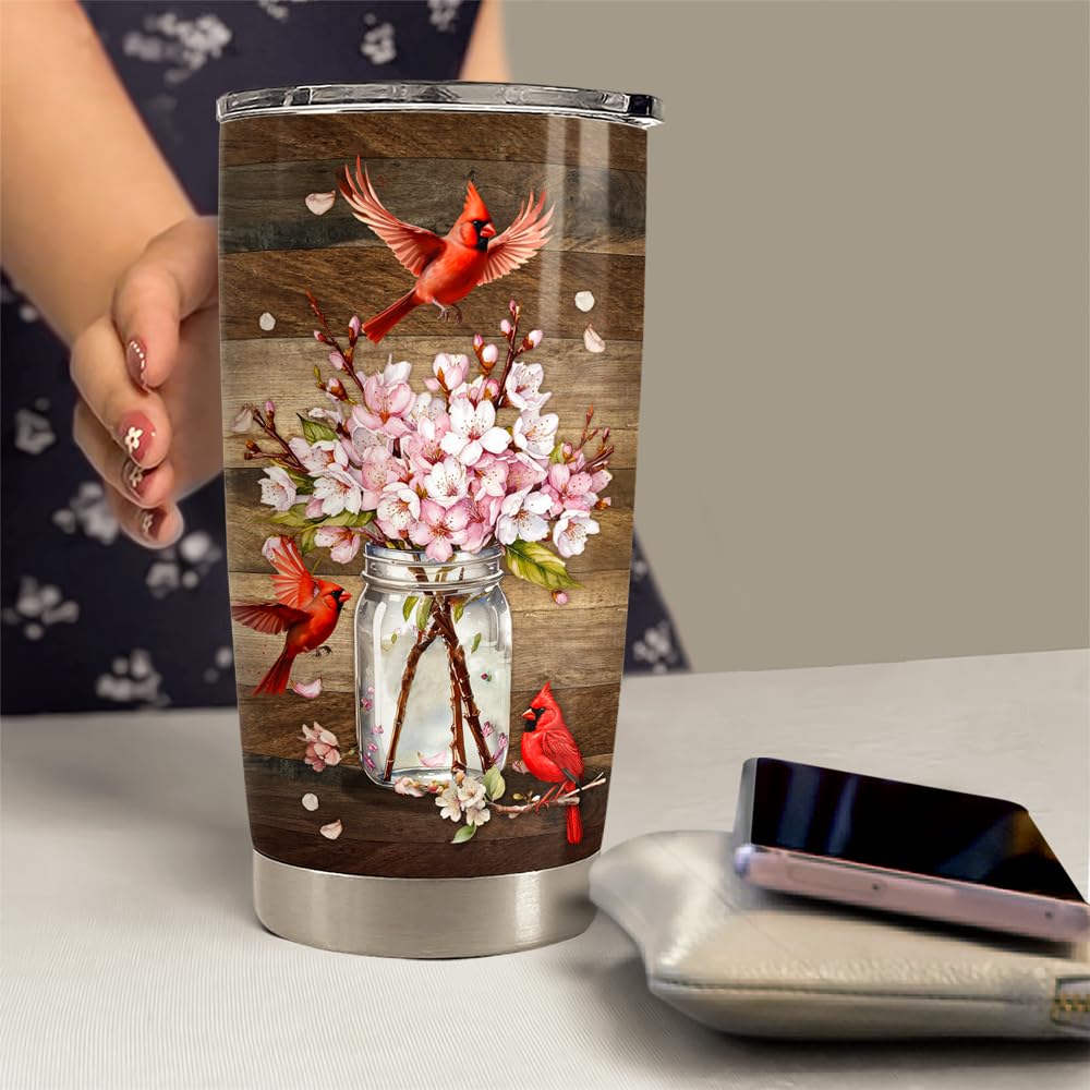 Cardinal Tumbler 20oz Stainless Steel Insulated Travel Mug Cup for Women Girls Gifts for Birthday Christmas