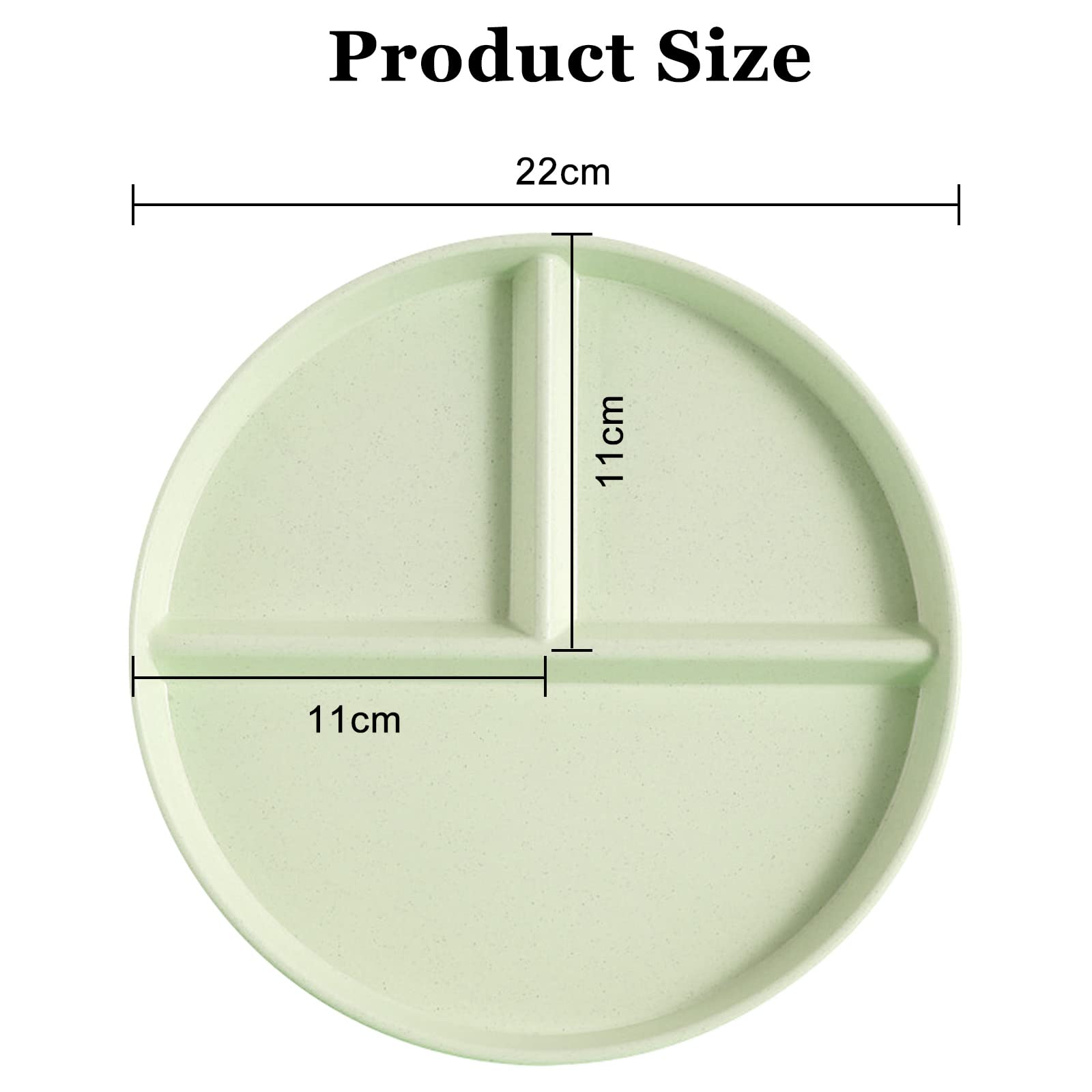 Soptalles 3 Pack Divided Plates For Adults, Portion Control Plates Compartment Plates, Lightweight Reusable Dinnerware Dinner Pl