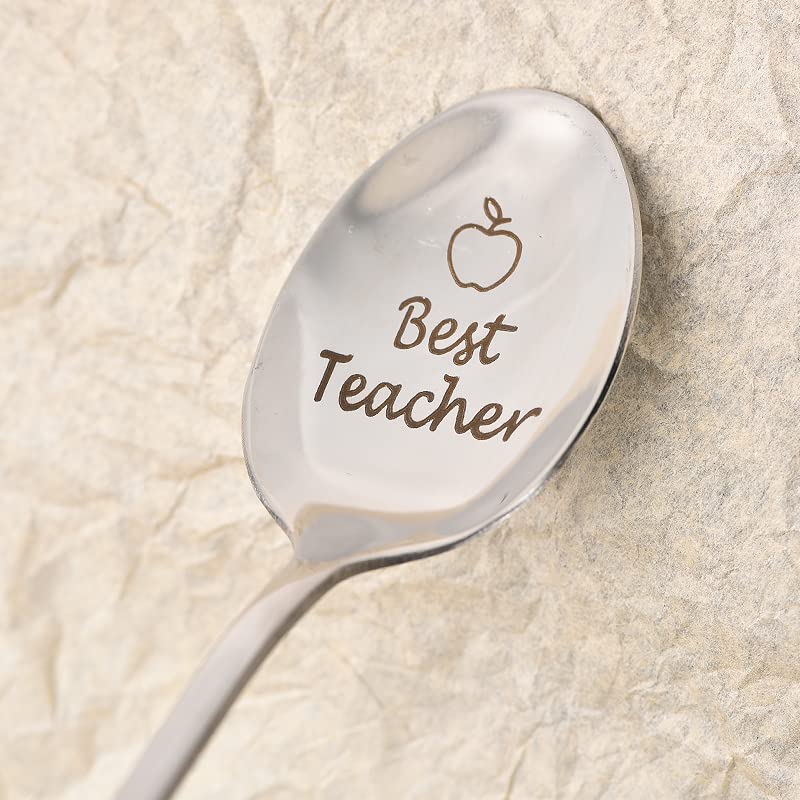 Teacher Appreciation Gifts For Women Men Engraved Ice Cream Coffee Tea Spoons For Teachers Coworkers Retirement Birthday Graduat