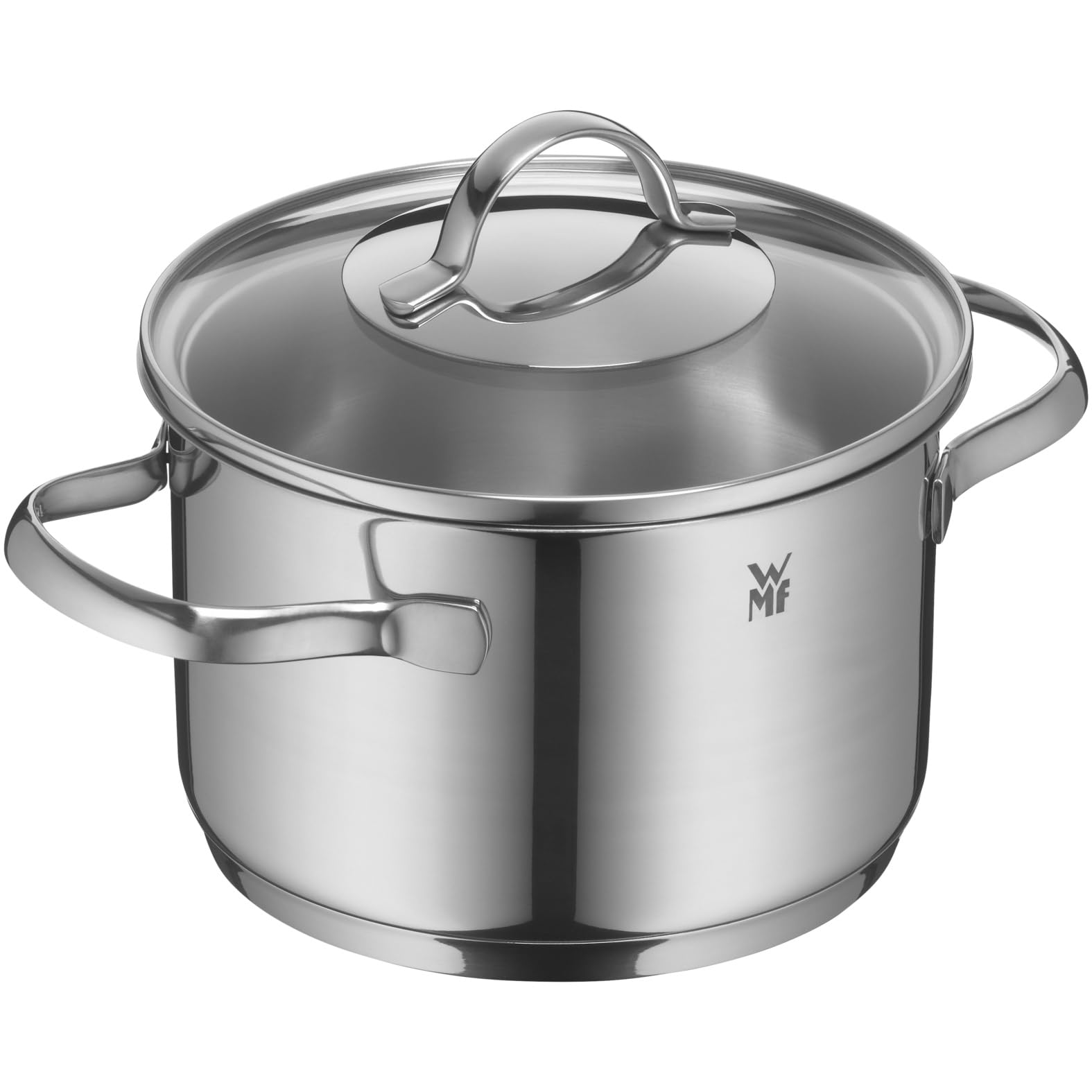 WMF High Casserole  16 cm Approx. 1.9L Provence Plus Pouring Rim Glass Lid Cromargan Stainless Steel Polished Suitable for Induc