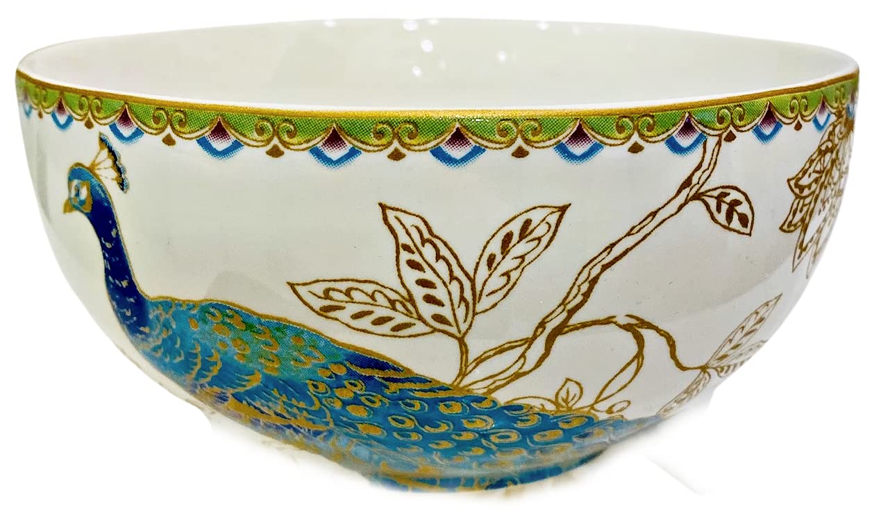 222 Fifth Replacement 5.5 '' Diameter Salad Cereal Bowl PEACOCK GARDEN (quantity: 1 New Bowl)