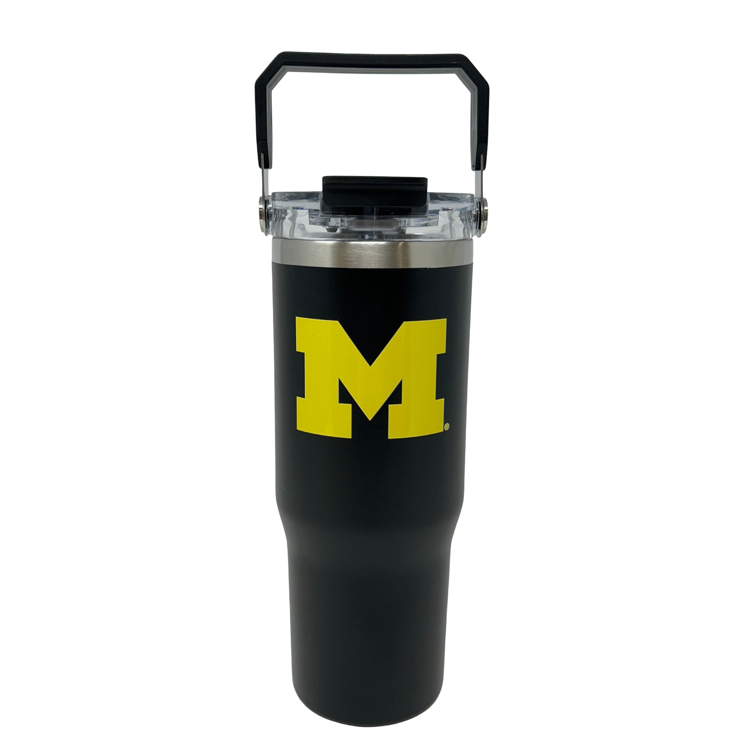 Decorvo 32 oz Collegiate Stainless Steel Tumbler  Double Walled Insulated Water Bottle with Top Handle (Michigan)