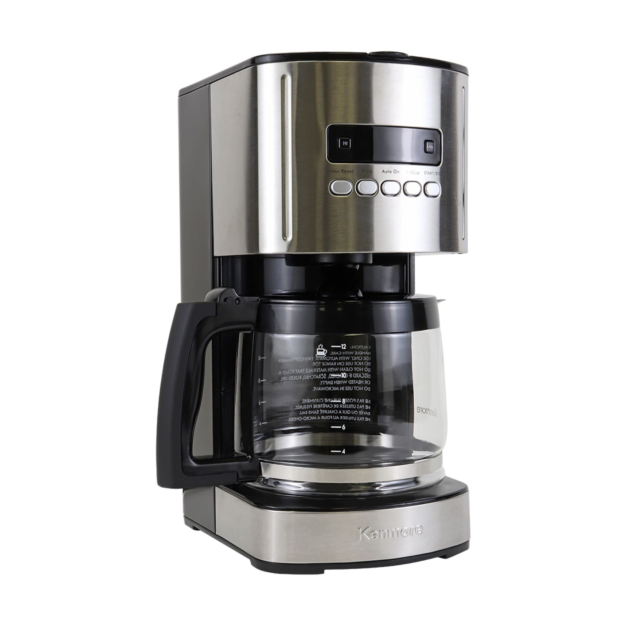 Kenmore 840704 Programmable Coffee Maker (Pack of 3), 12 Cup, Stainless Steel/Black