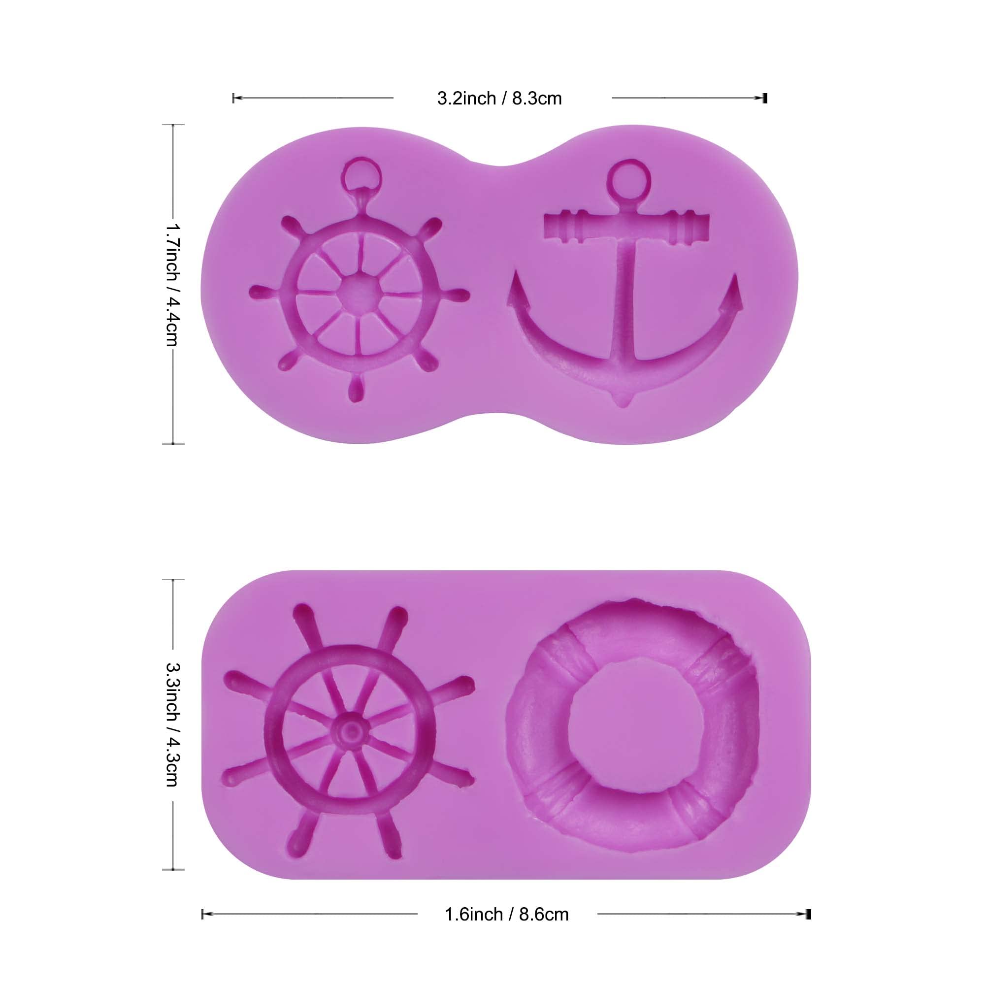 Anchor Silicone Fondant Molds, Rudder Lifebuoy Chocolate Molds For Seafaring Theme Cake Decoration, Navy Cupcake Toppers Candy S