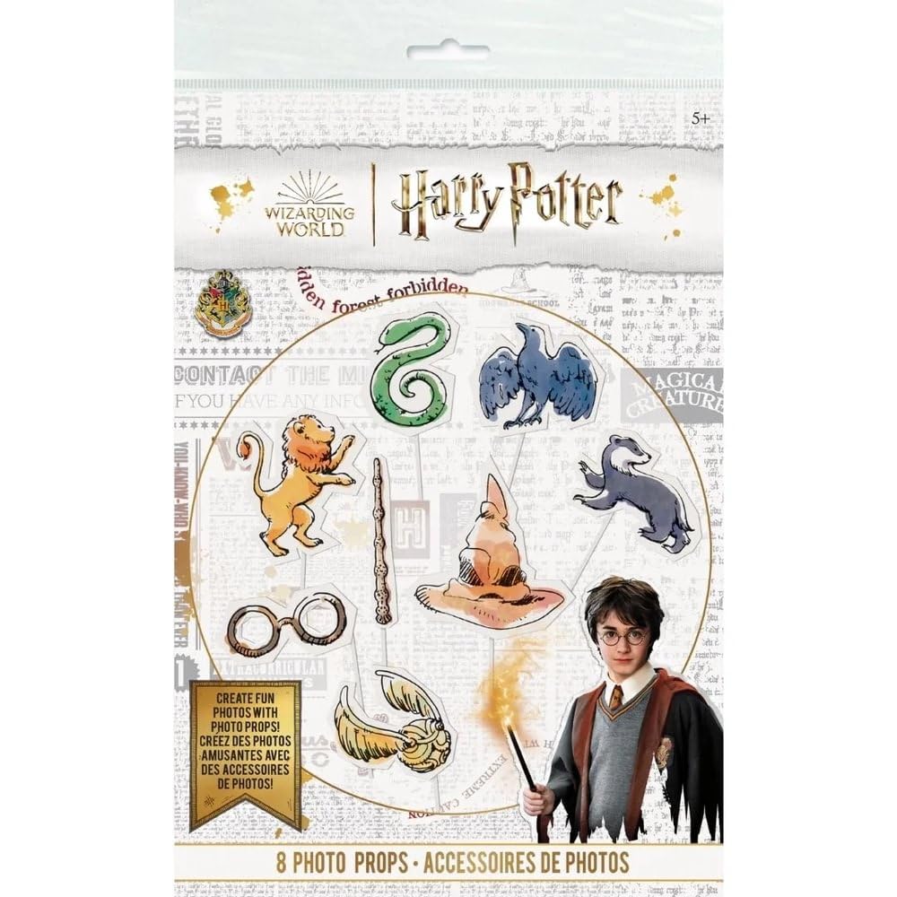 Unique Harry Potter Multicolor Photo Booth Props (8 Pc) | Perfect For Magic Themed Events & Celebrations