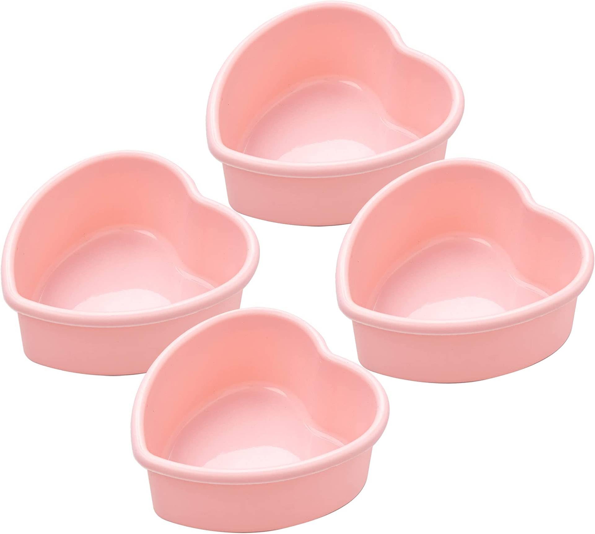 Dootafy 4 Pack Mini Heart Cake Pan, 4 Inch Silicone Heart Cake Mold Baking Pan Nonstick Heart Shaped Molds For Valentines Day An