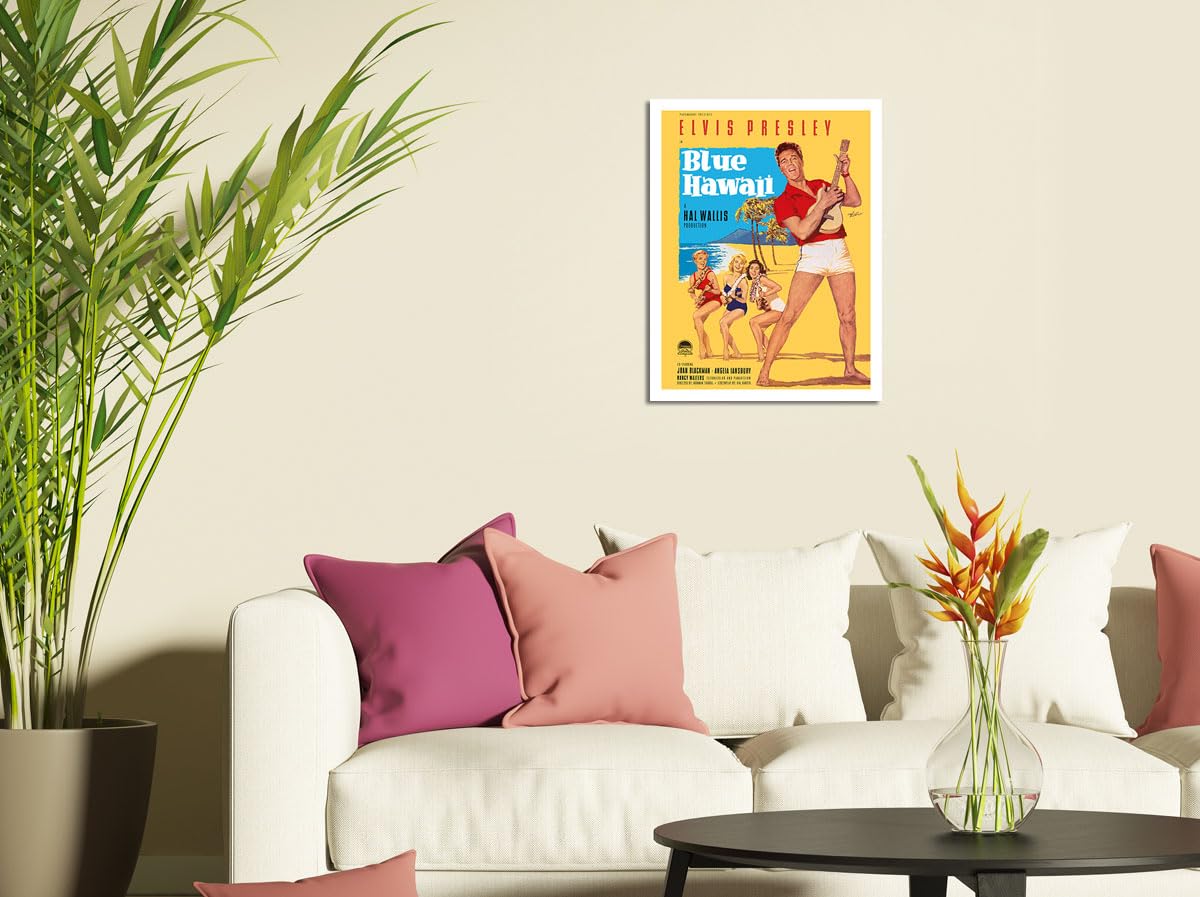 Elvis Presley In Blue Hawaii - Vintage Film Movie Poster By Rolf Goetze C.1961 - Fine Art Matte Paper Print (Unframed) 30X44In