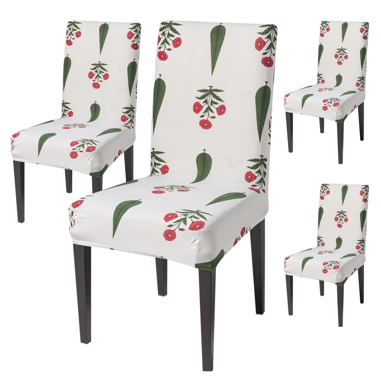 House Of Quirk Elastic Chair Cover Stretch Removable Washable Short Dining Chair Cover Protector Seat Slipcover (Pack Of 4, Shal