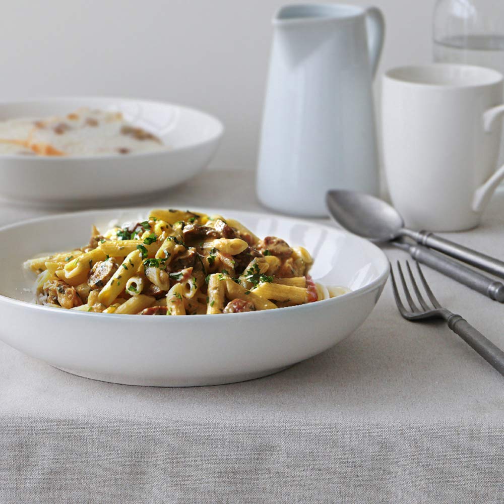 Dowan 9.75 Large Pasta Bowls, Ceramic Salad Bowls 50 Ounce, Shallow Pasta Bowls Set Of 4, Serving Bowls And Plates Set, Microw