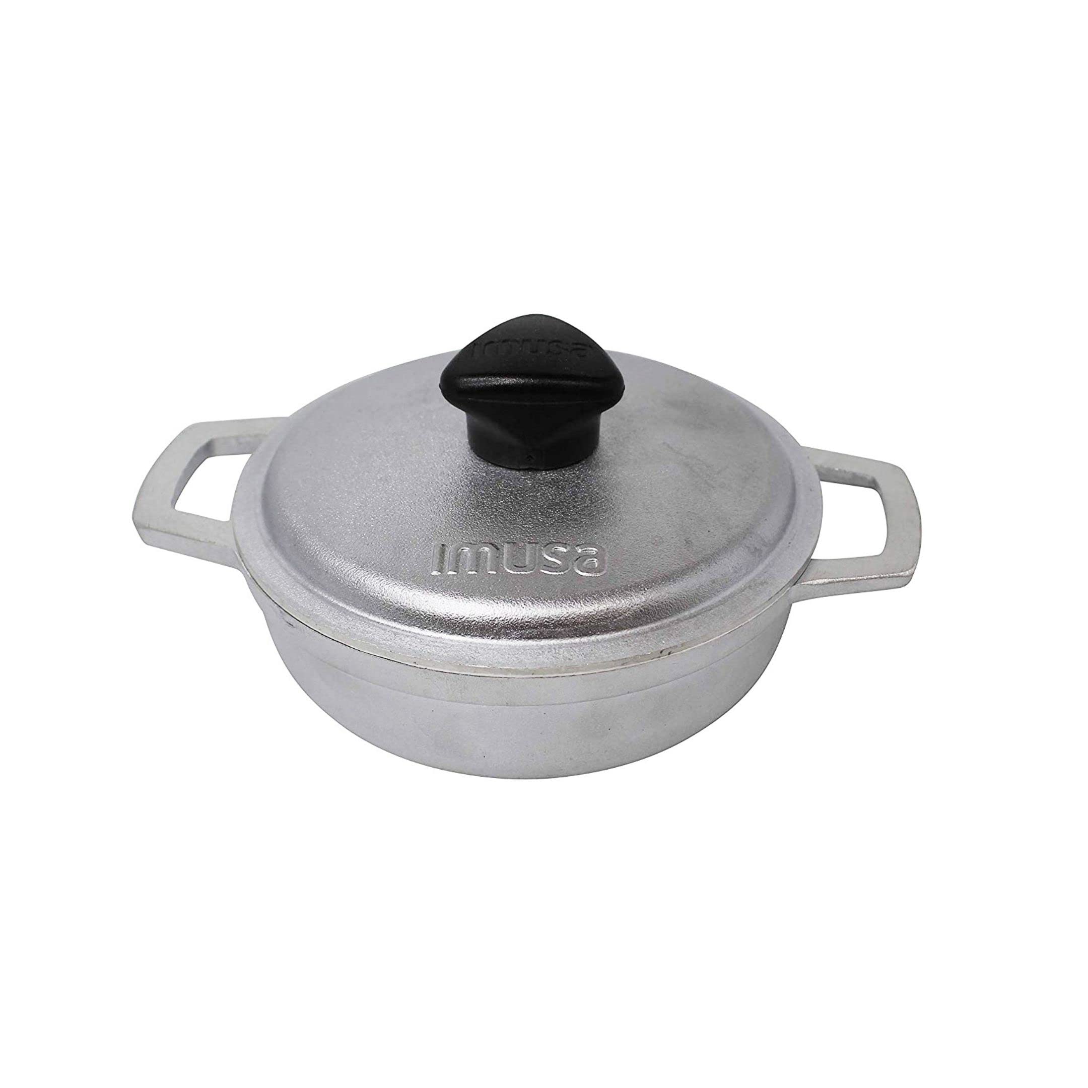 Imusa 6 Pack 0.5Qt Mini Cast Aluminum Traditional Caldero Set With Lid