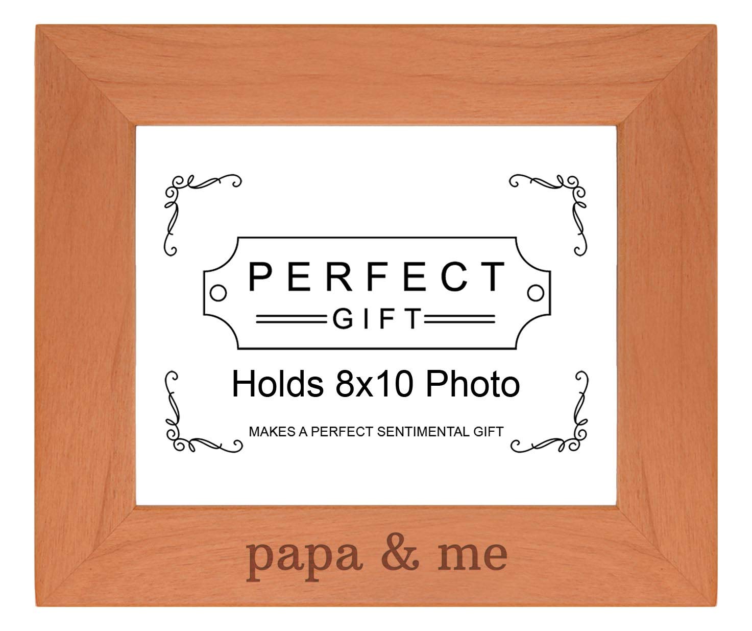 Personalized Gifts Sentimental Frame For Papa From Grandson Papa And Me Wood Engraved 8x10 Landscape Picture Frame