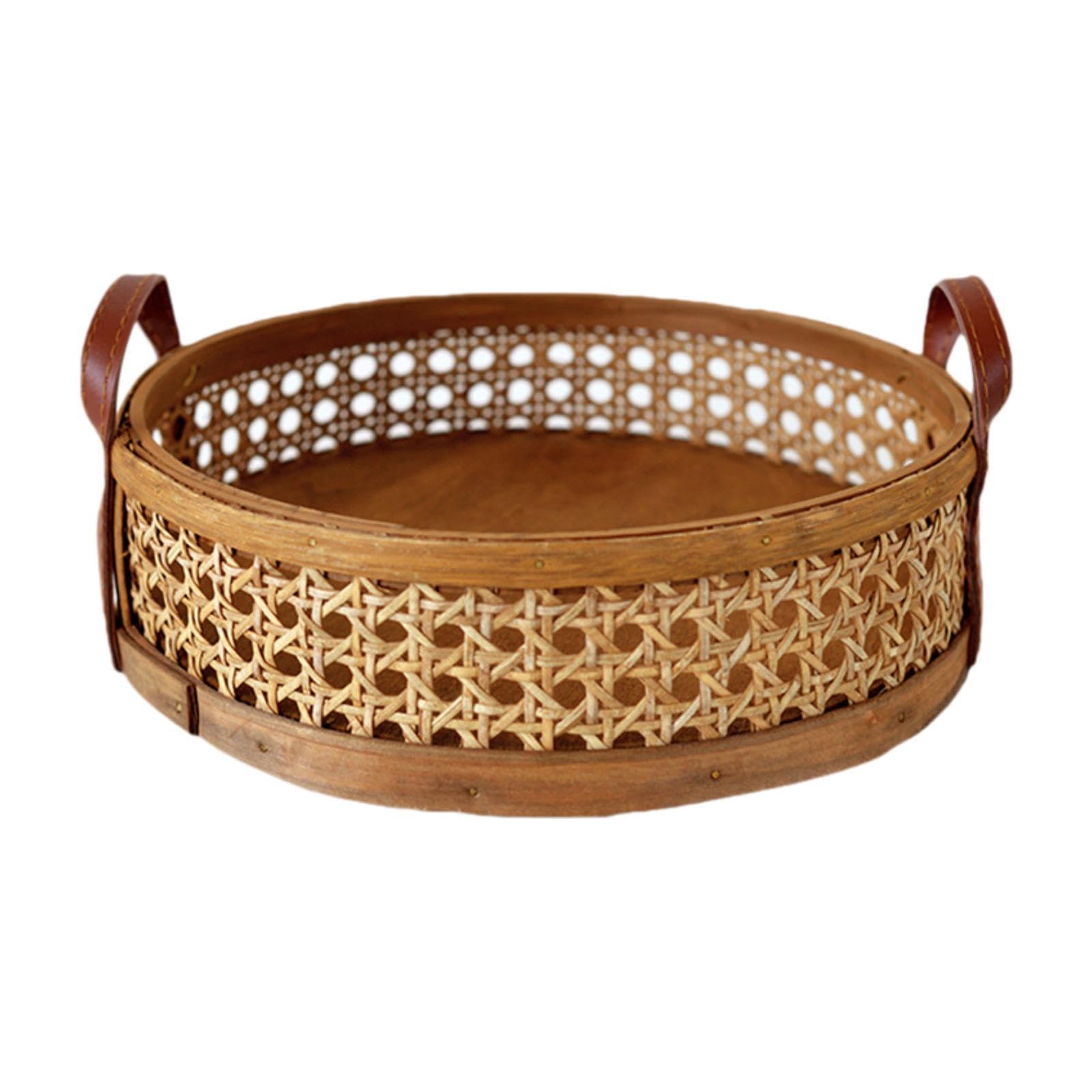 Atorse Serving Tray With Handles Round Decorative Tray For Coffee Table Table Decor 29X29X6.5Cm|Home & Garden|Kitchen, Dining & 