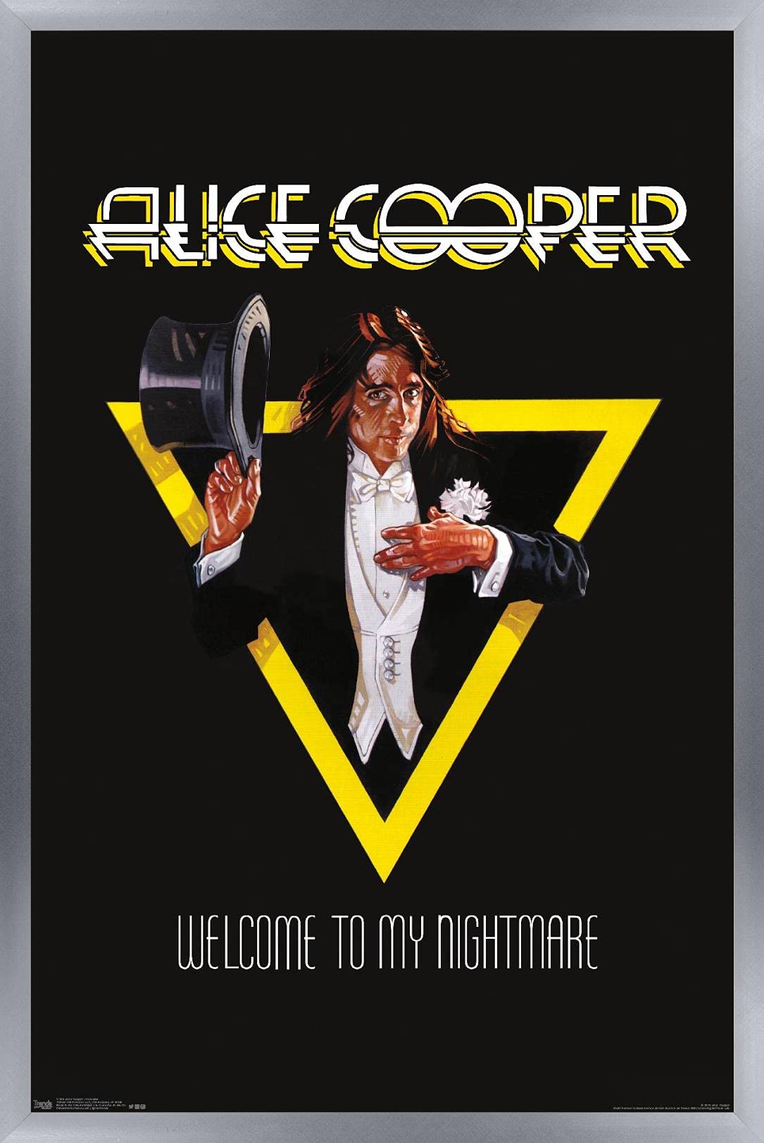 Trends International Alice Cooper - Welcome Wall Poster, 14.725'' X 22.375'', Silver Framed Version