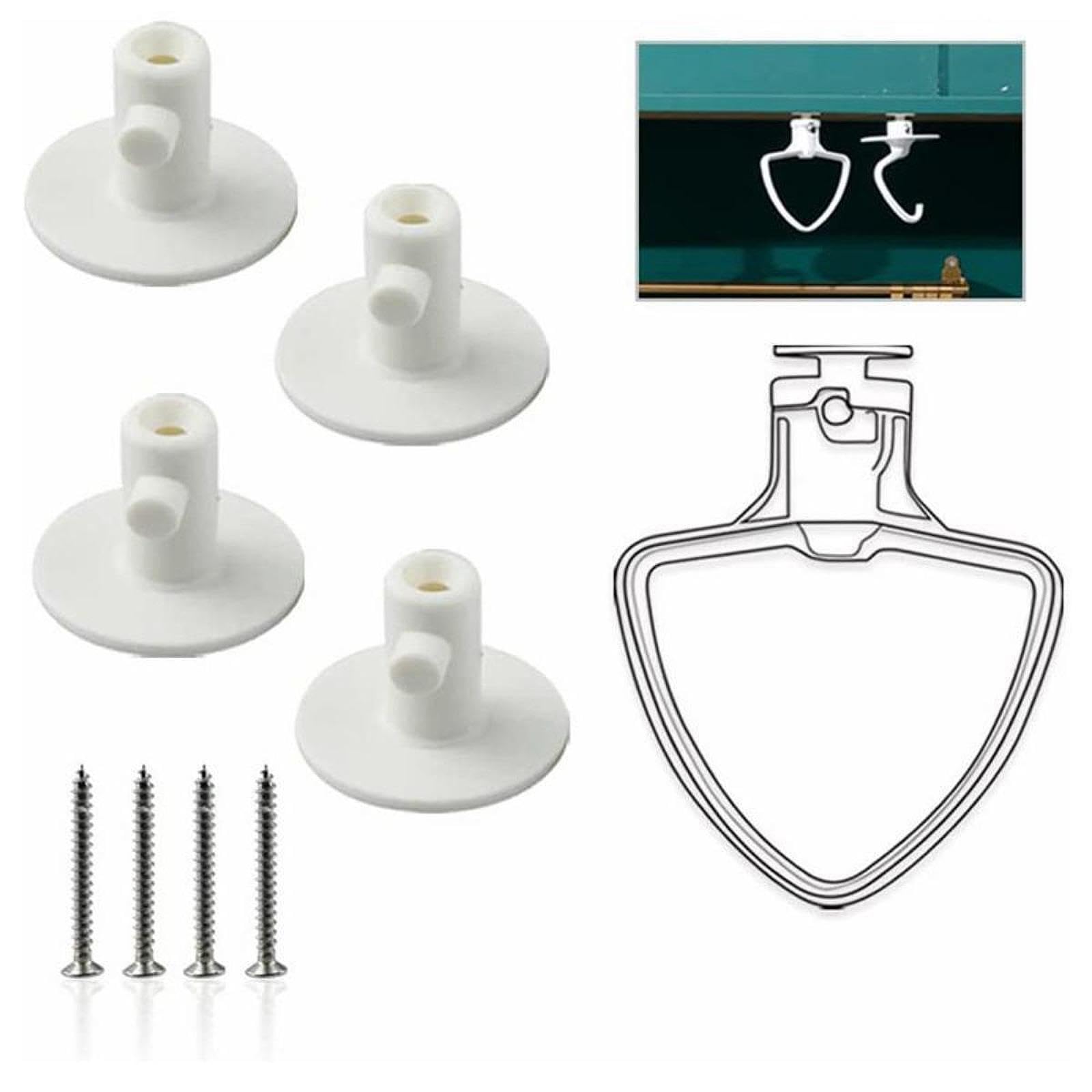 MERISHOPP 4 Pieces Stand Mixer Attachment Holders Supplies Kitchen Accessory Organizer