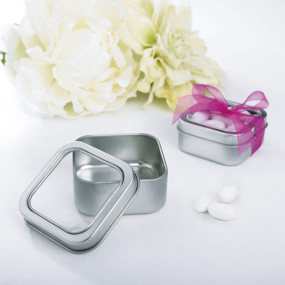 Square Metal Tins With Window Lids By Celebrate It, 30Ct.