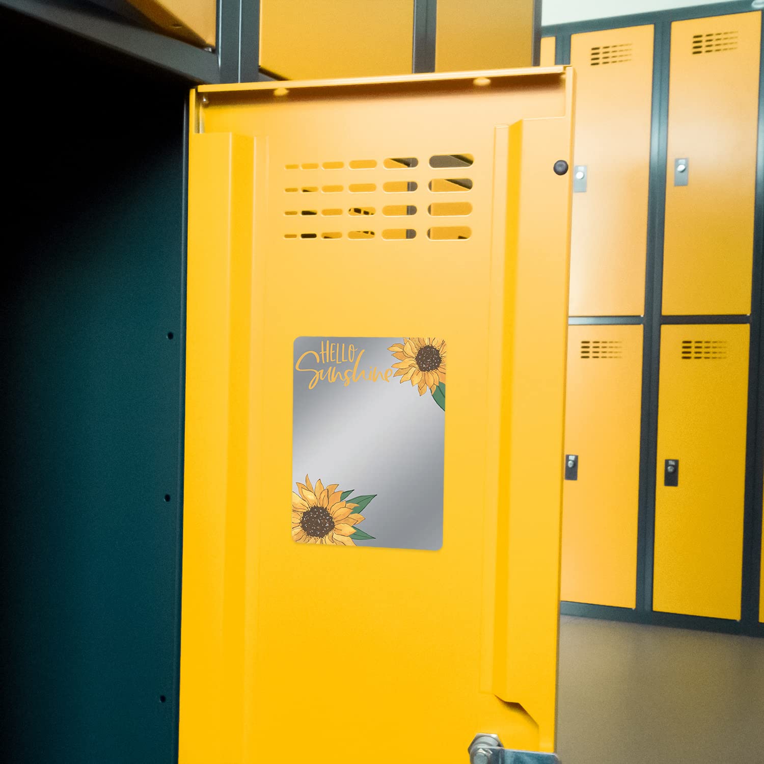 Canopy Street Hello Sunshine Magnetic Mirror / 5'' X 7'' Shatterproof School Locker Accessory/Teen Girl Sunflower Decor/Beautifu