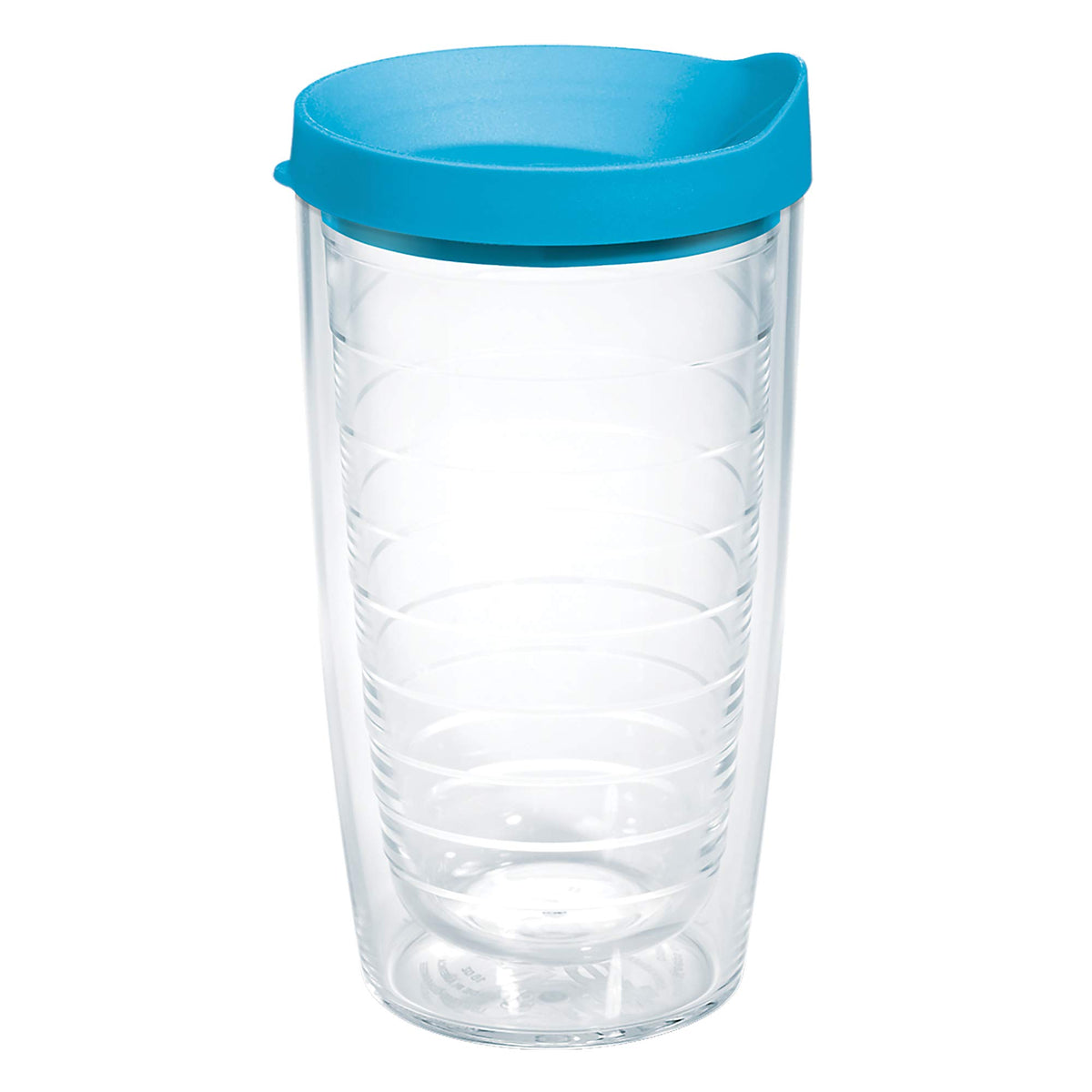 Tervis Clear & Colorful Lidded Made In Usa Double Walled Insulated Tumbler Travel Cup Keeps Drinks Cold & Hot, 16Oz, Turquoise L