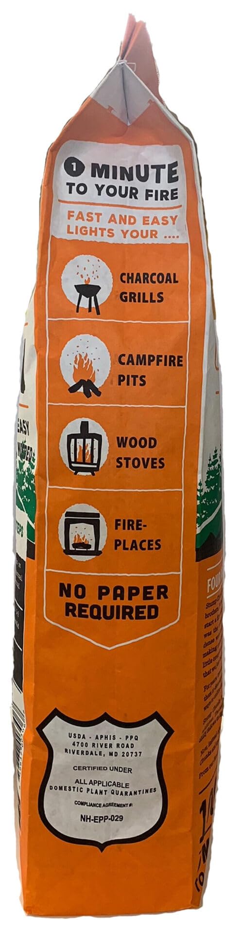 STUMPCHUNKS Stump Chunks SC-15 Firestarter Sticks - 1.5 Cu Ft Natural Wood Kindling - Orange, Black, Brown, White Bag