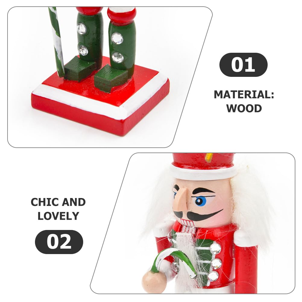 VALICLUD 4PCS Christmas Nutcracker Ornaments Mini Nutcracker Soldier Figures Wooden Hanging Christmas Decorations for Xmas Party