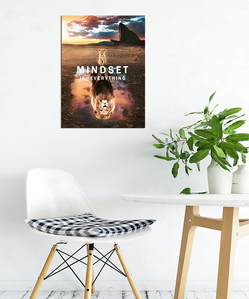 Inspirational Canvas Print Wall Art Mindset Is Everything Lion King Motivational Entrepreneur Motivation Poster Print Artwork Fo