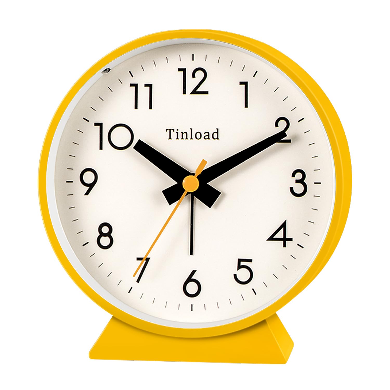Tinload 4.5 Battery Operated Antique Retro Analog Alarm Clock, Small Silent Bedside Desk Clock,Lighted on Demand, Battery Operat