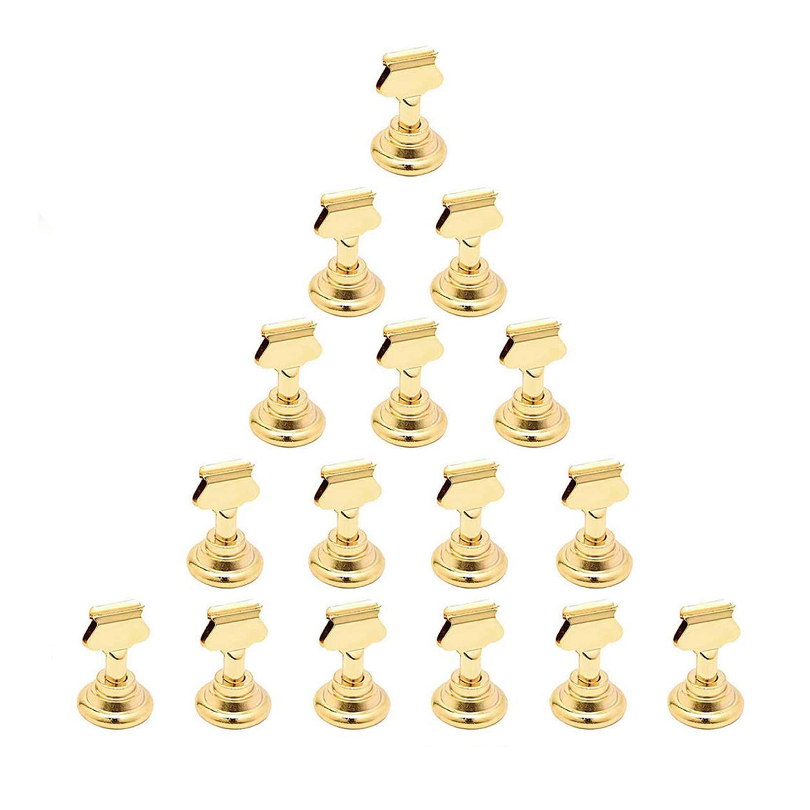 Urban Deco 16 Pieces Table Card Holder Place Card Holders 1.7 Inches Gold Steel Card Holders For Photos, Food Signs, Memo Notes,