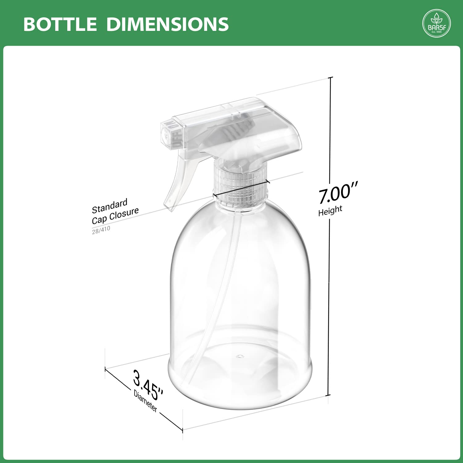 Bar5F Fine Mist Spray Bottle 16-Ounce Essential Oils, Gardening, Mild Cleaning Solutions, Pets, Plants, Cooking, Water Spray Bot