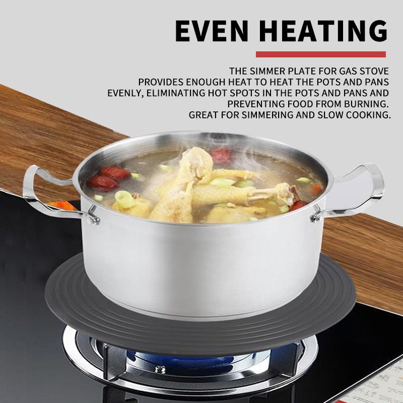 DYAYGPRGP Heat Diffuser for Gas Stove - 11 Inch Aluminum Non-Stick Simmer Plate, Black