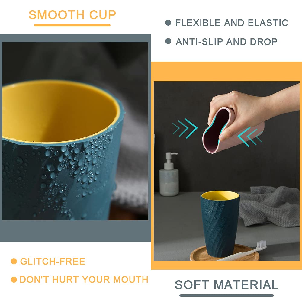 2Pack Unbreakable Toothbrush Cup Bathroom Tumbler, Soft And Durable, Bathroom Cup Toothbrush Tumbler Toothbrush Holder (Dark Blu