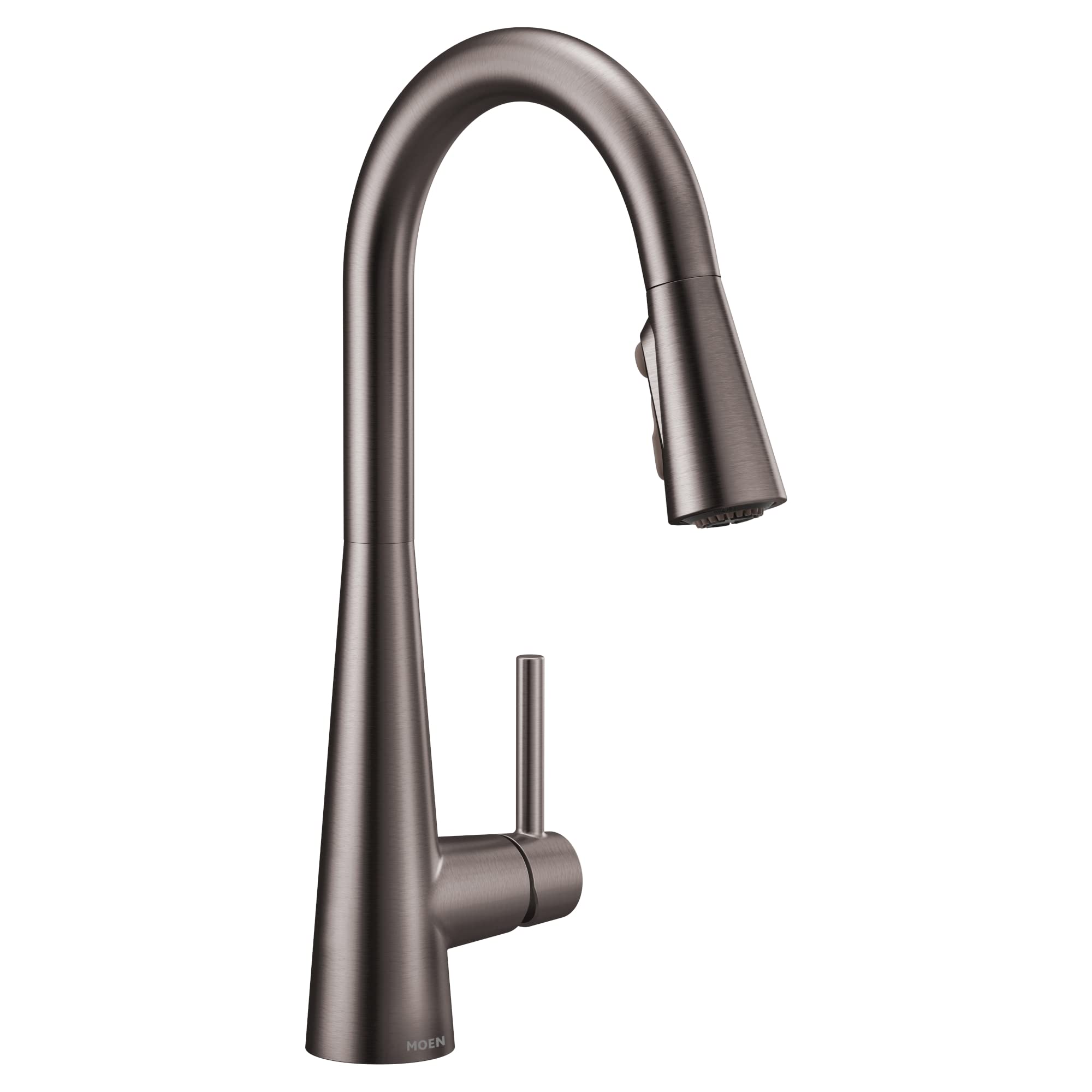Moen Sleek Matte Black One Handle, Single-Hole Pulldown Kitchen Faucet With Powerboost Technology For Faster Water Flow, Moder K