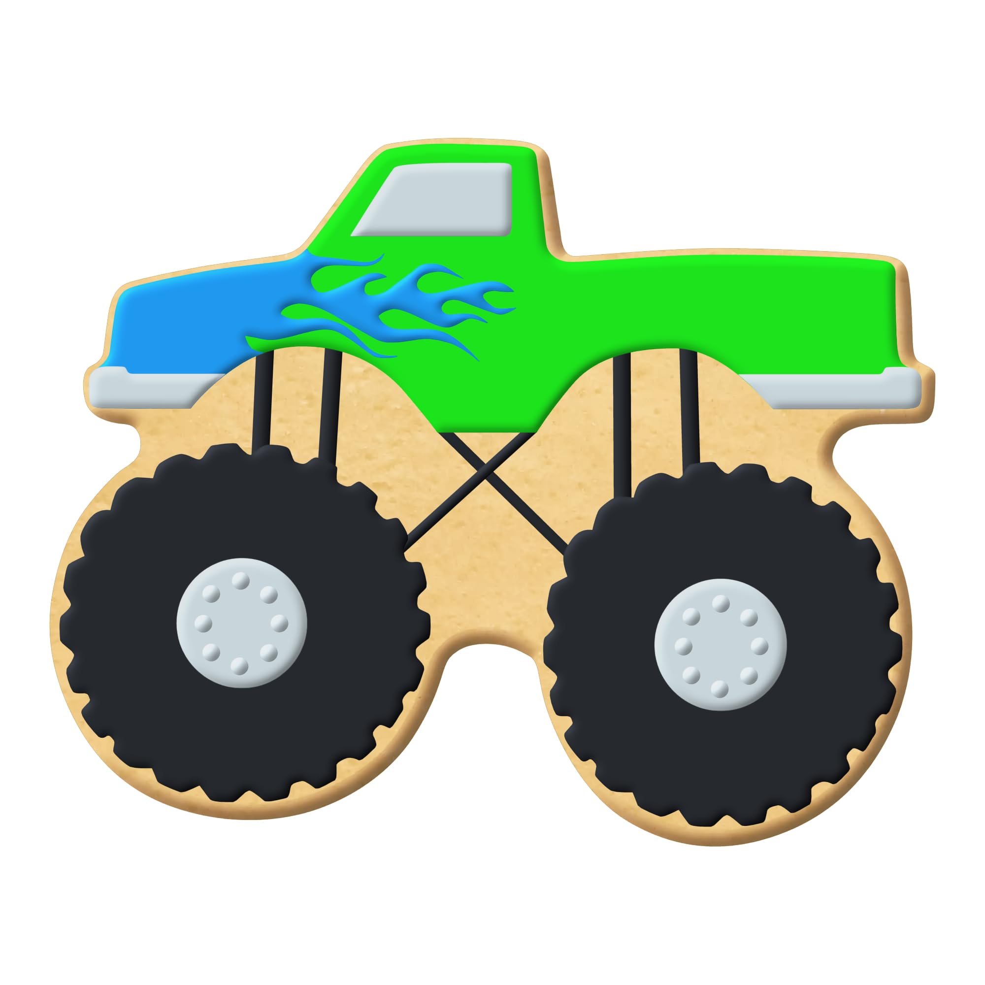 Monster Truck Cookie Cutter 5 Inch - Made In The Usa - Foose Cookie Cutters Tin Plated Steel - Truck Cookie Mold