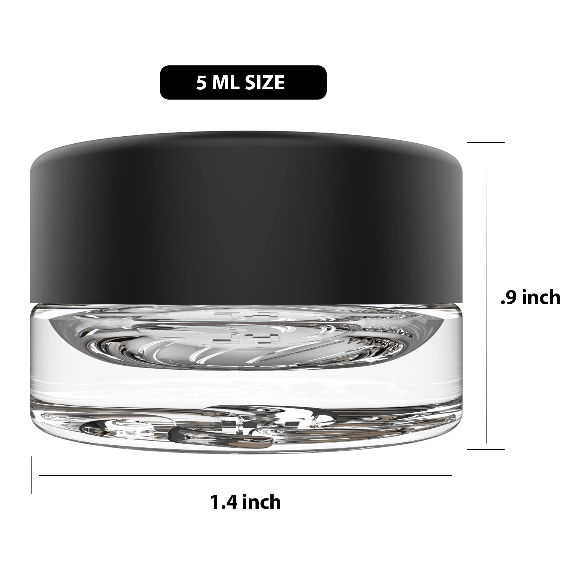 5Ml Supercell Clear Glass Thick Child Resistant Containers - Concentrate Storage Jars For Oil, Lip Balm, Wax, Cosmetics - Premiu