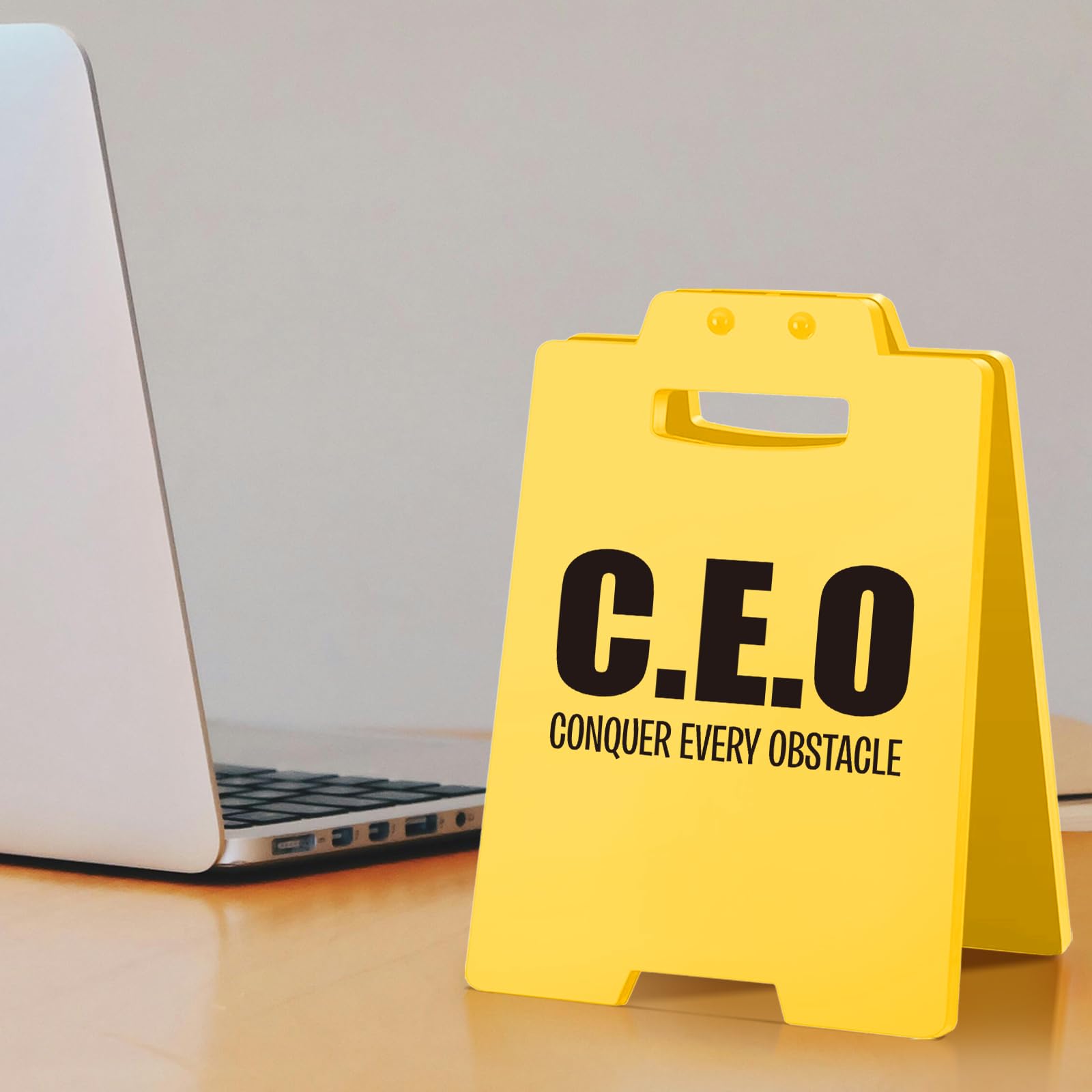 Motivational Desk Sign - Funny Gifts for Coworkers, Leaders, Bosses, and Friends, Positive Affirmation Sign for Work | Conquer E