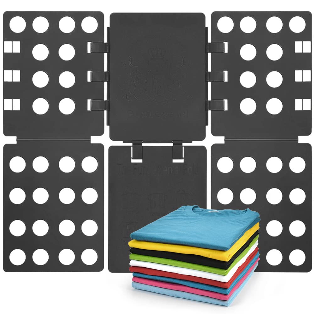 Geniusidea Shirt Folder Clothes Folding Board Laundry Room T Shirt Adjustable Pp Plastic Folding Board Easy To Fold Clothes, Bla