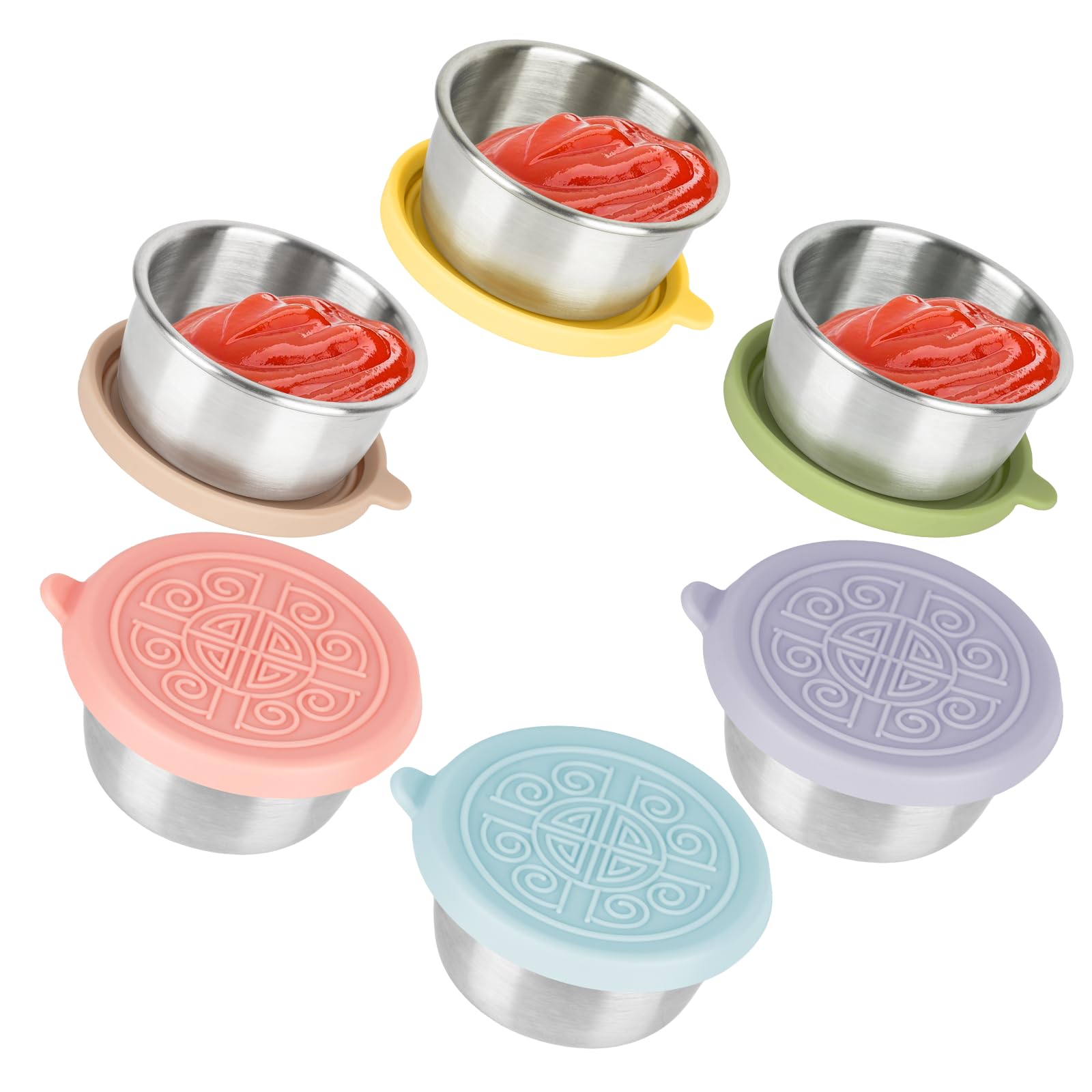 Qweidhi Stainless Steel Snack Containers For Kids, Stackable Snack Containers (6 Pack)