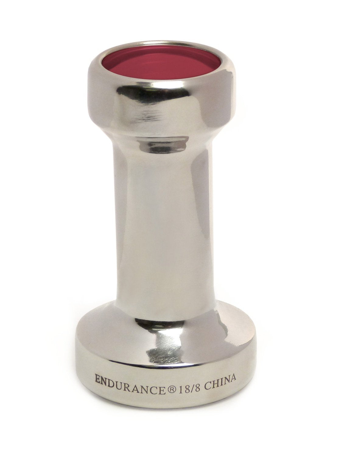 Rsvp International Endurance Collection Flat Bottom Espresso Coffee Tamper Stainless Steel, 49Mm Diameter, Red