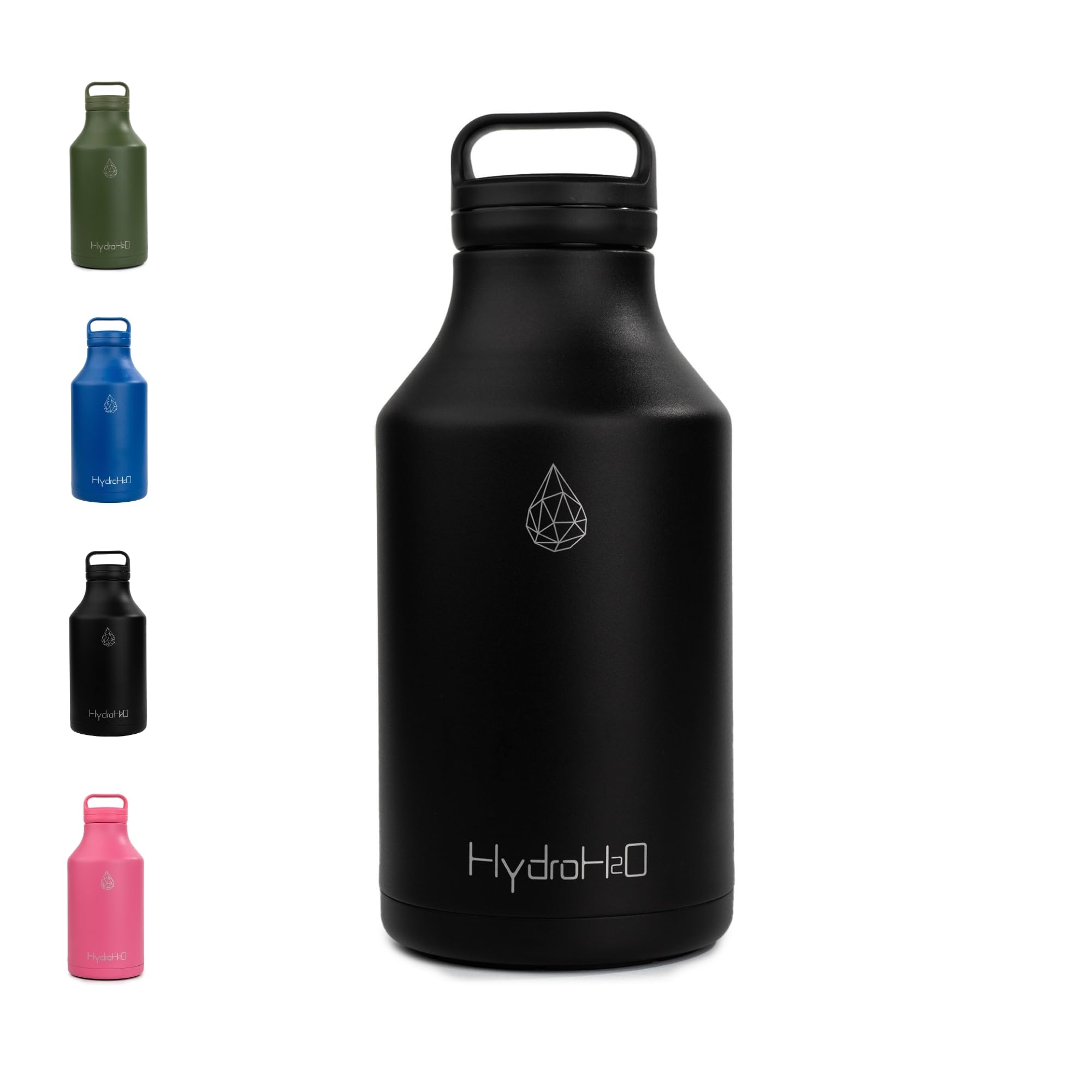 HYDRO H2O 64oz Insulated Water Bottle with Handle