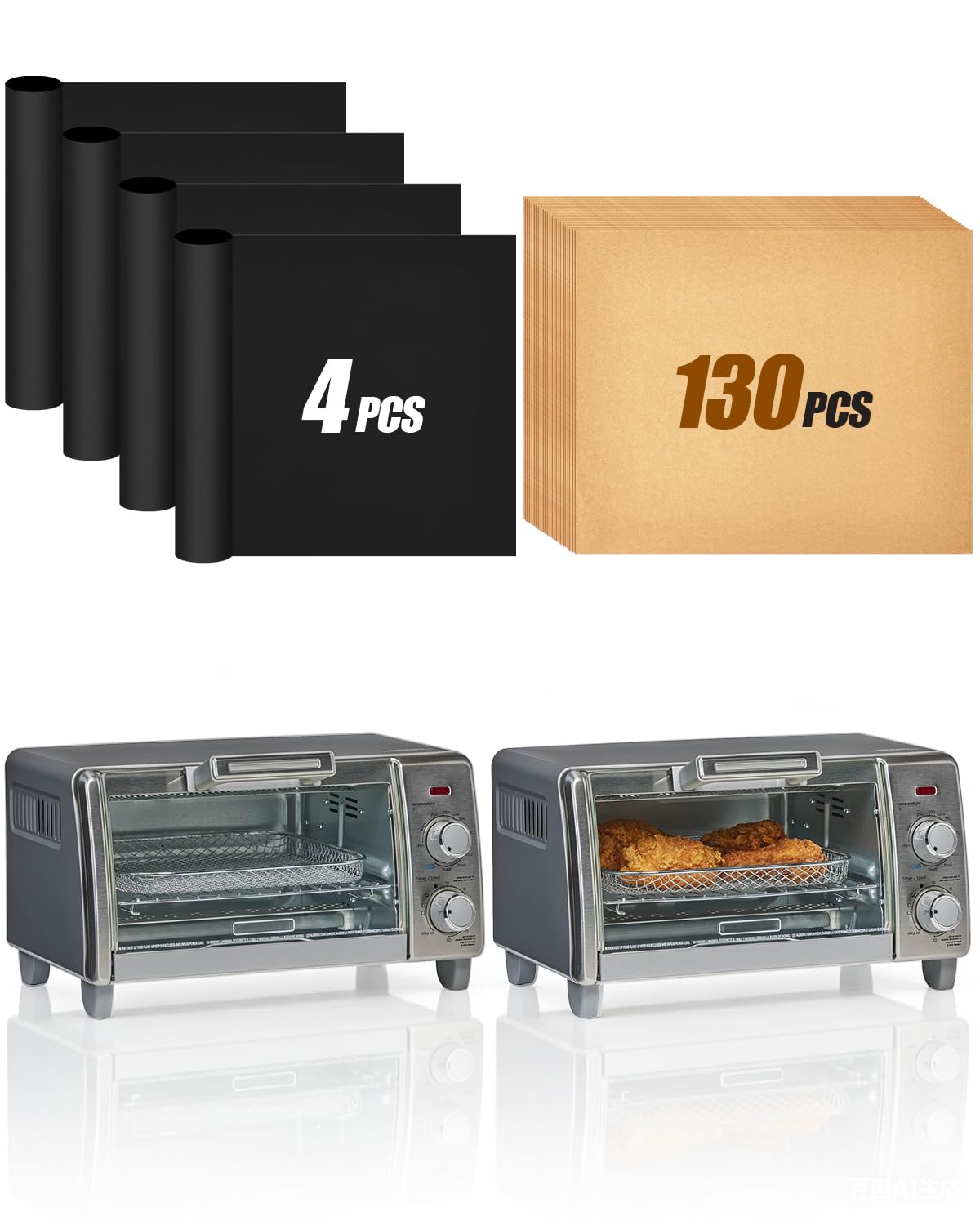 134PCs Air Fryer Liners Compatible with BLACK+DECKER CrispN Bake 4Slice