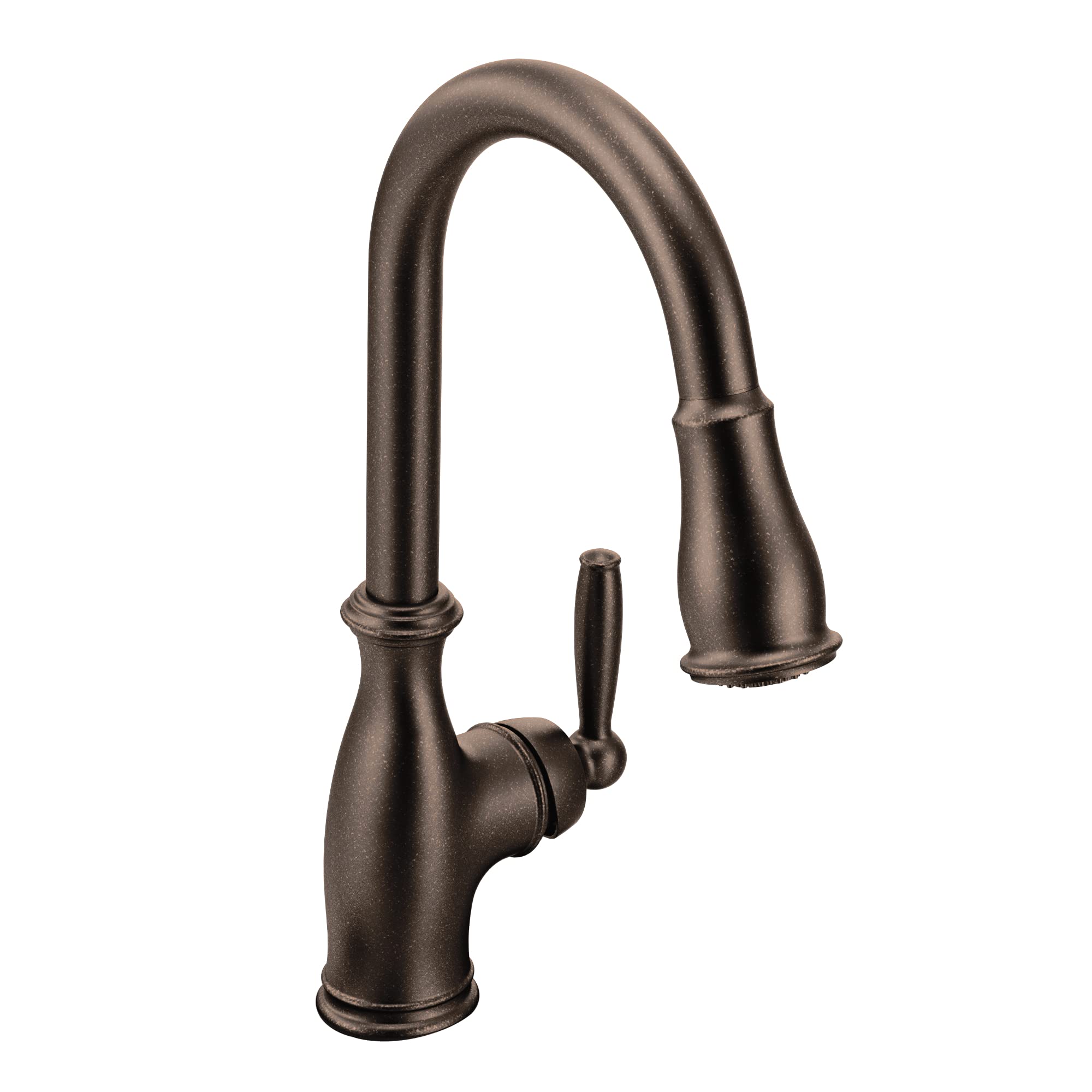 Moen Brantford Oil Rubbed Bronze One-Handle Pulldown Kitchen Sink Faucet Featuring Power Boost And Reflex Retractable Docking Sy