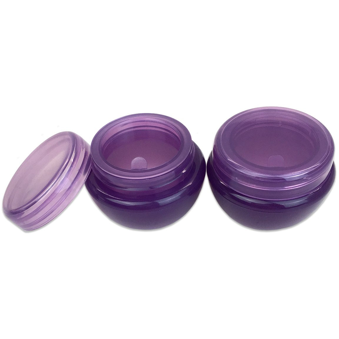 Beauticom 24 Pieces 10G/10Ml Purple Frosted Container Jars With Inner Liner For Lotion, Toners, Lip Balm, Makeup Samples - Bpa F