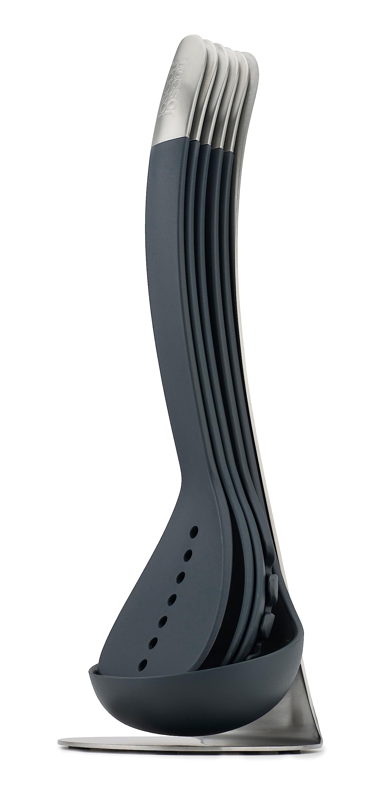 Joseph Joseph Nest 5 Compact Stacking Utensils Kitchen Tool Set With Magnetic Storage Stand, Organization, Dishwasher Safe - Bla