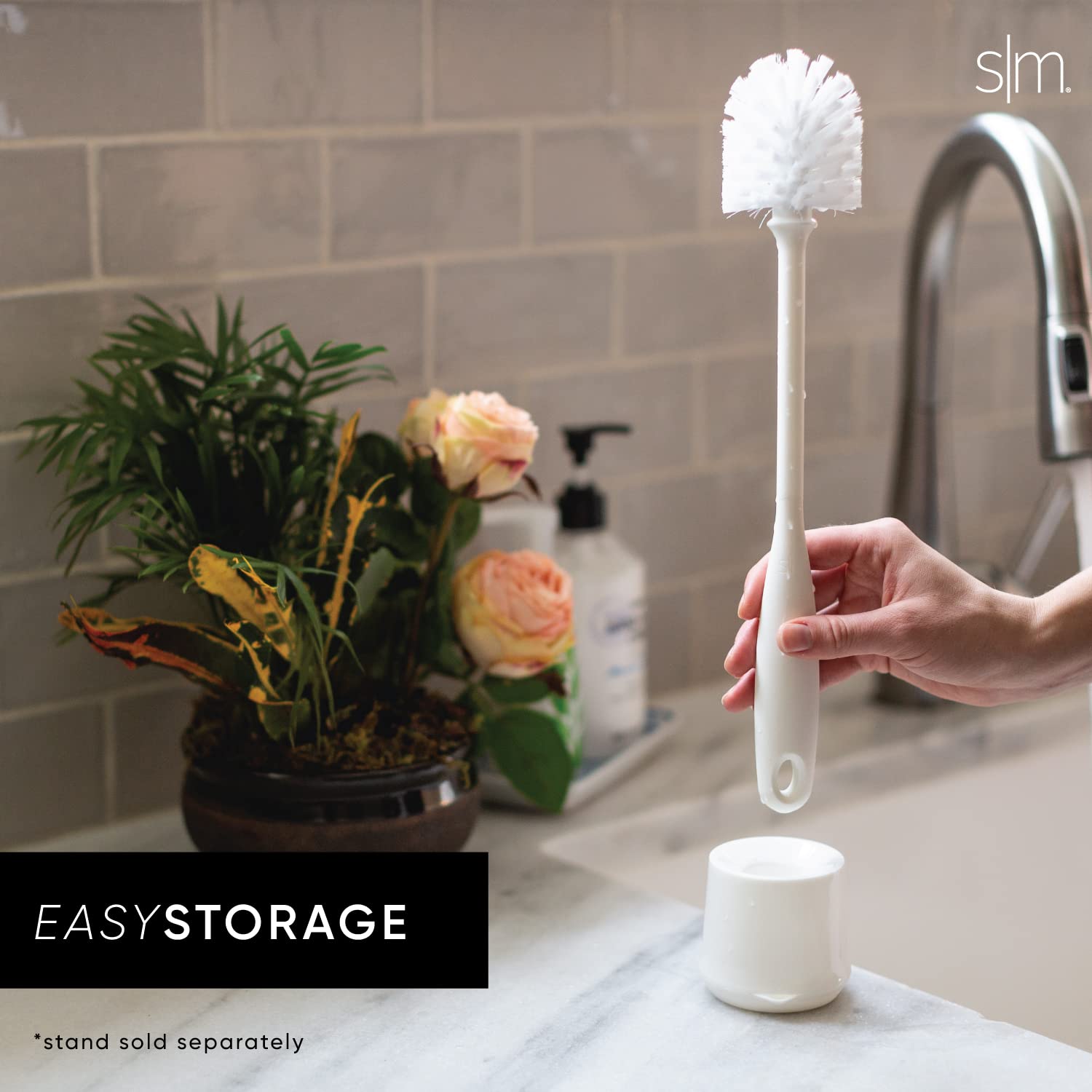 Simple Modern Bottle Cleaning Brush Stand For Countertop Storage