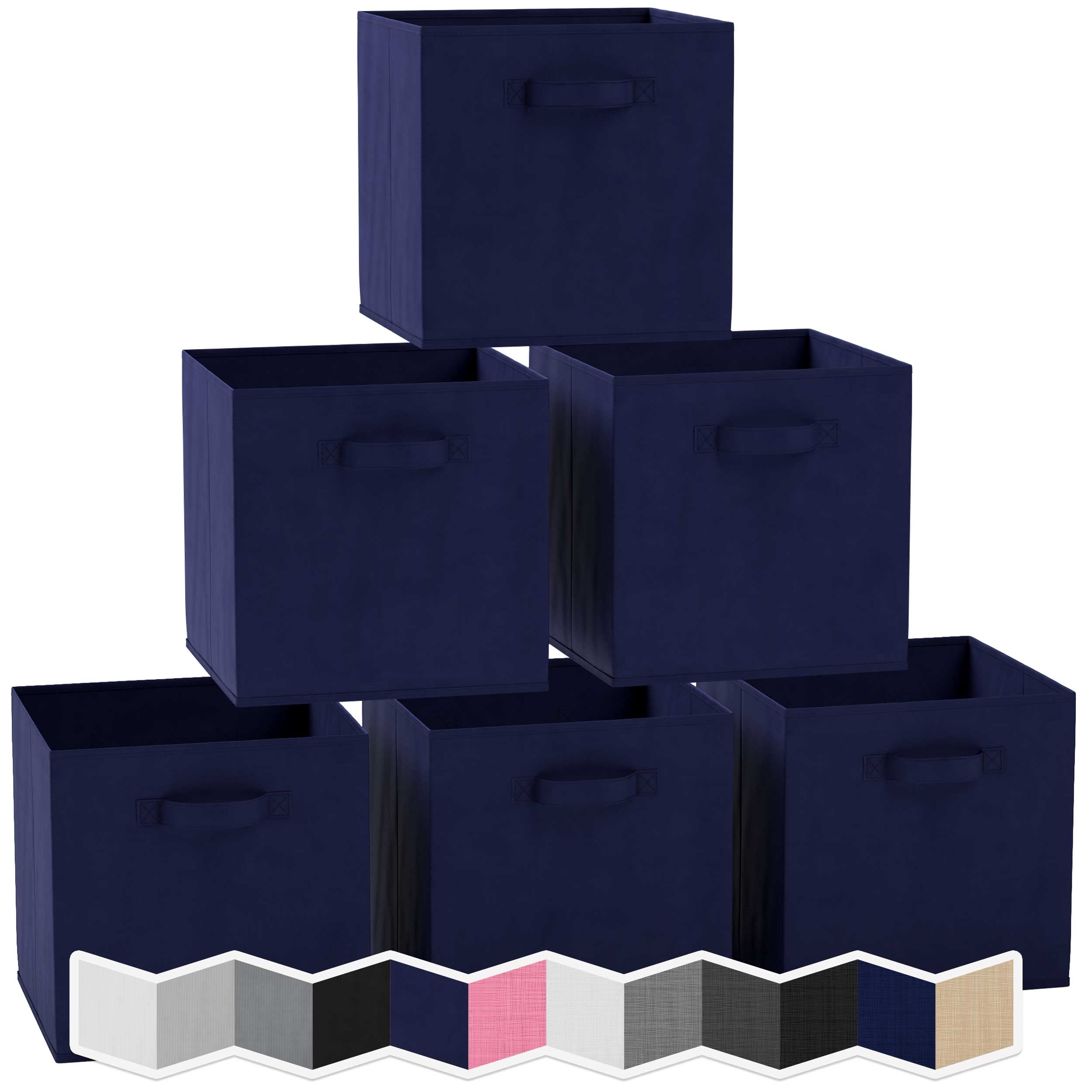 13X13 Large Storage Cubes (Set Of 6). Fabric Storage Bins With Dual Handles | Cube Storage Bins For Home And Office | Foldable C