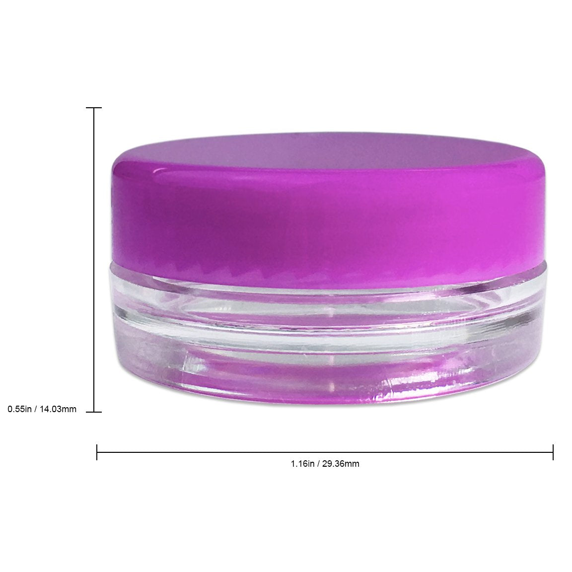 (25 Pieces Jars + Lid) Beauticom 3G/3Ml Round Clear Jars With Purple Screw Cap Lids For Scrubs, Oils, Toner, Salves, Creams, Lot