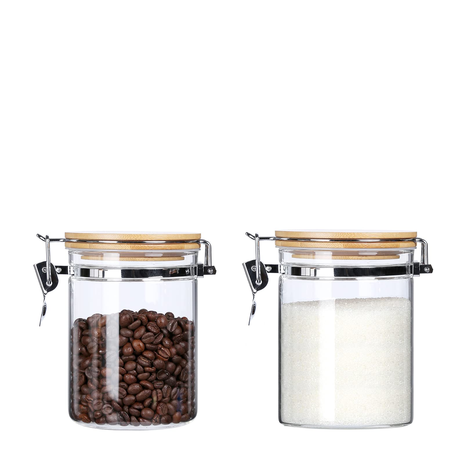 Kkc Home Accents Borosilicate Glass Jars With Airtight Lid,Sealed Jars Locking Clamp Lid, Airtight Glass Food Storage Container