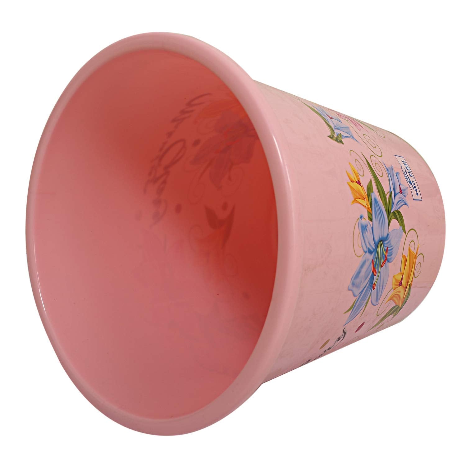 Kuber Industries Plastic Exclusive Virgin Floral Dustbin/Garbage Bin, 5 Litre, Pink-Ctktc21365