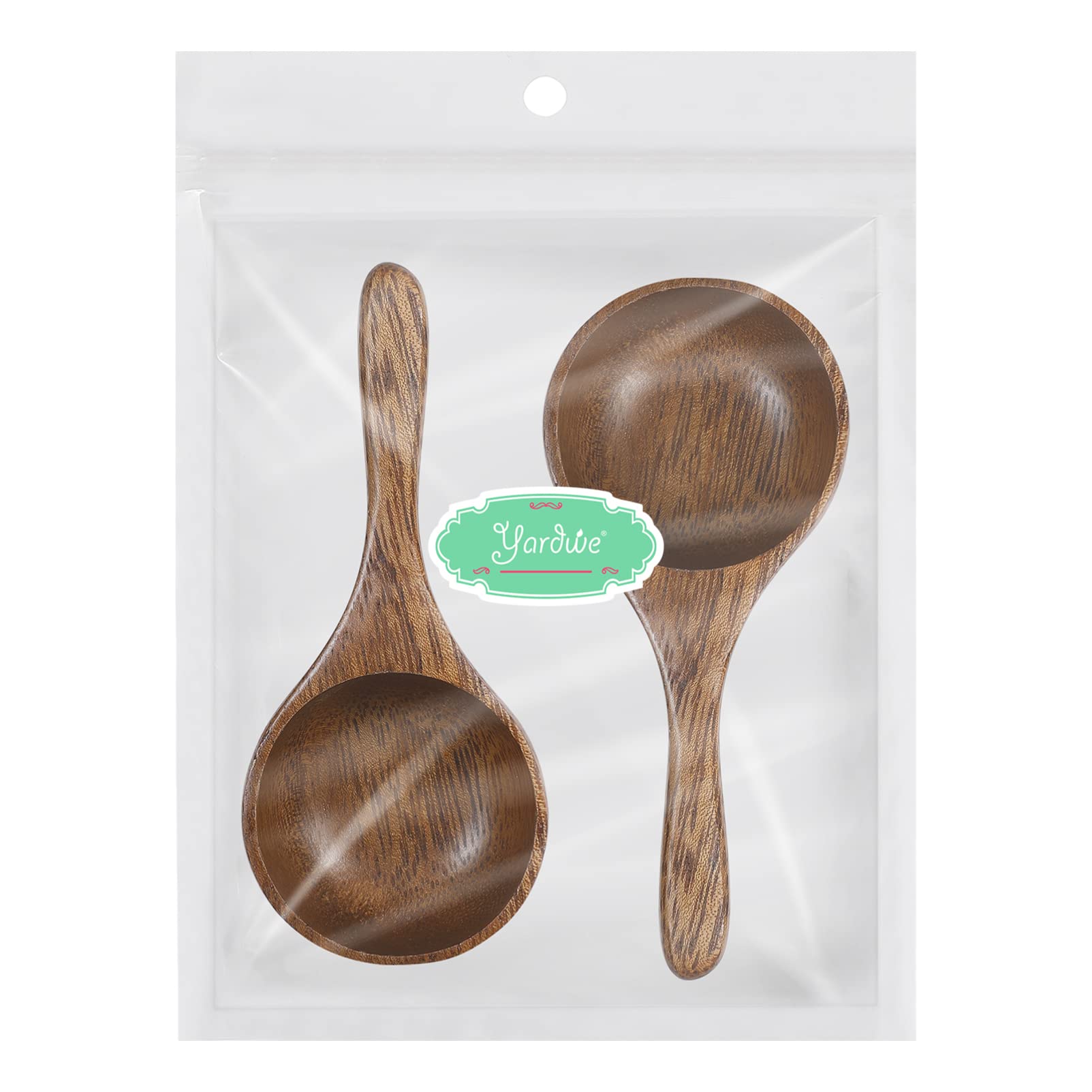 Yardwe 2Pcs Wooden Measuring Spoon, Acacia Wood Mini Coffee Scoop, Wooden Spoon Measuring Spoon For Coffee Beans Or Tea